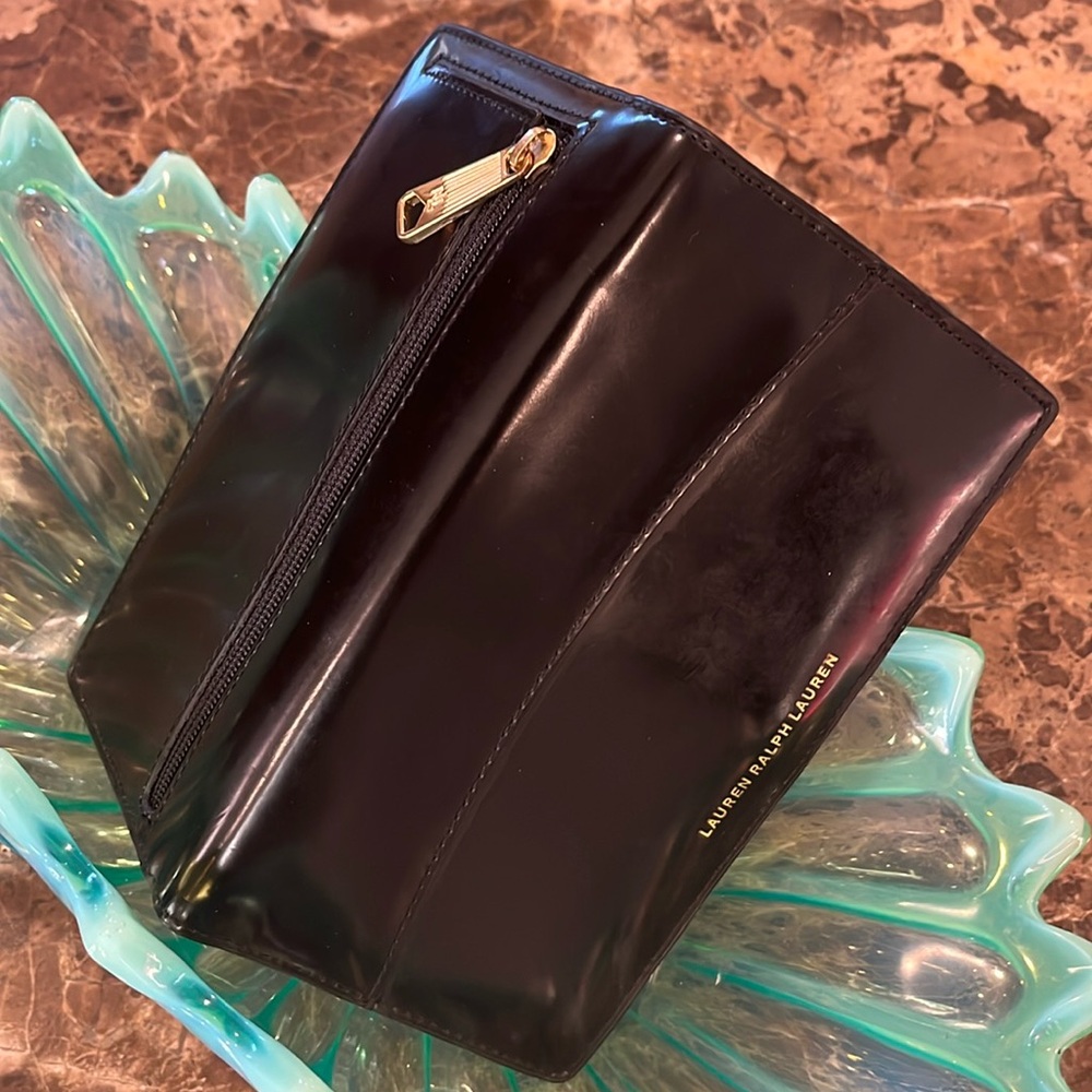 Lauren Ralph Lauren Black Leather Slim Snap Wallet - Picture 3 of 15